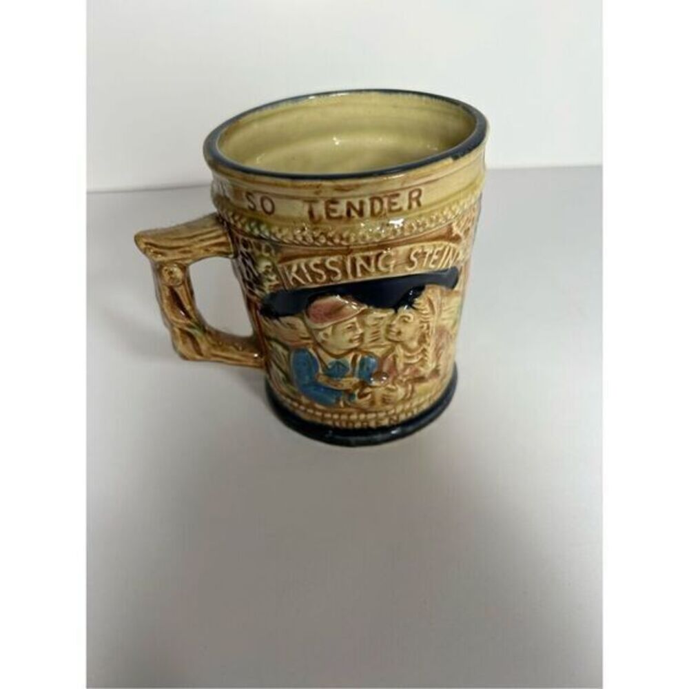 Vintage 1960s Two Handled Kissing Stein Mug Novelty